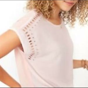 Stella&dot Maette Sloane Knit Tee. Blush.  S.
